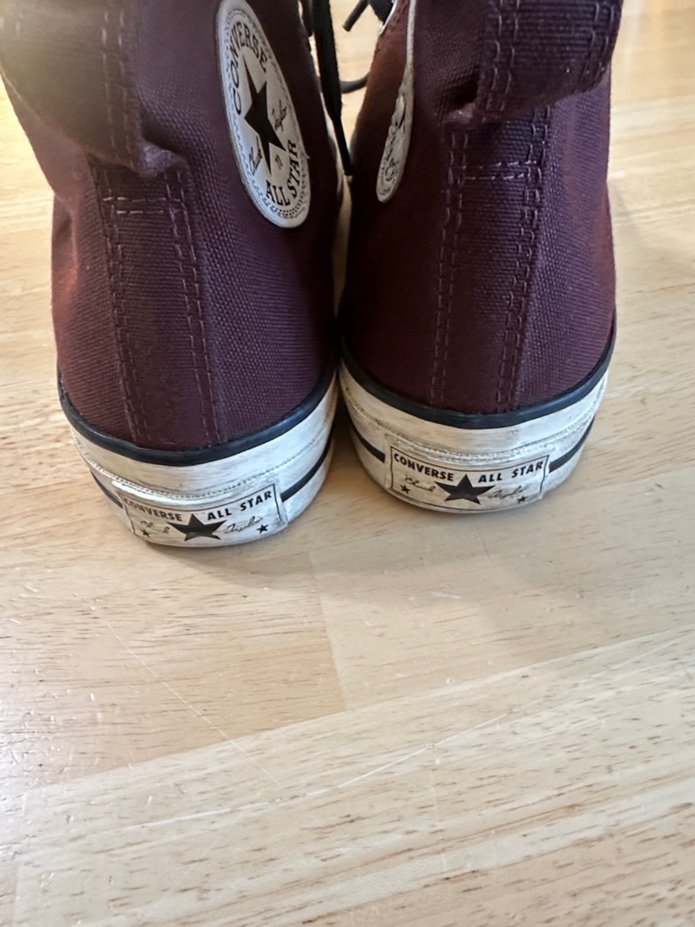 Burgundy High-Top Canvas Sneaker with Black Laces - Picture 4 of 11
